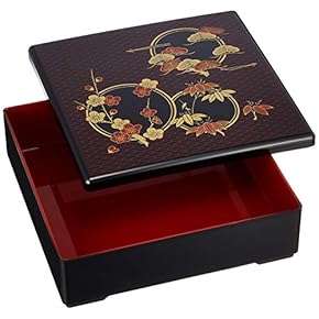 ろくのかーちゃん　翠雲作　三段重　天然木　沈金　寿松　重箱　お正月　縁起物 ろくのかーちゃん 翠雲作 三段重 天然木 沈金 寿松 重箱 お正月